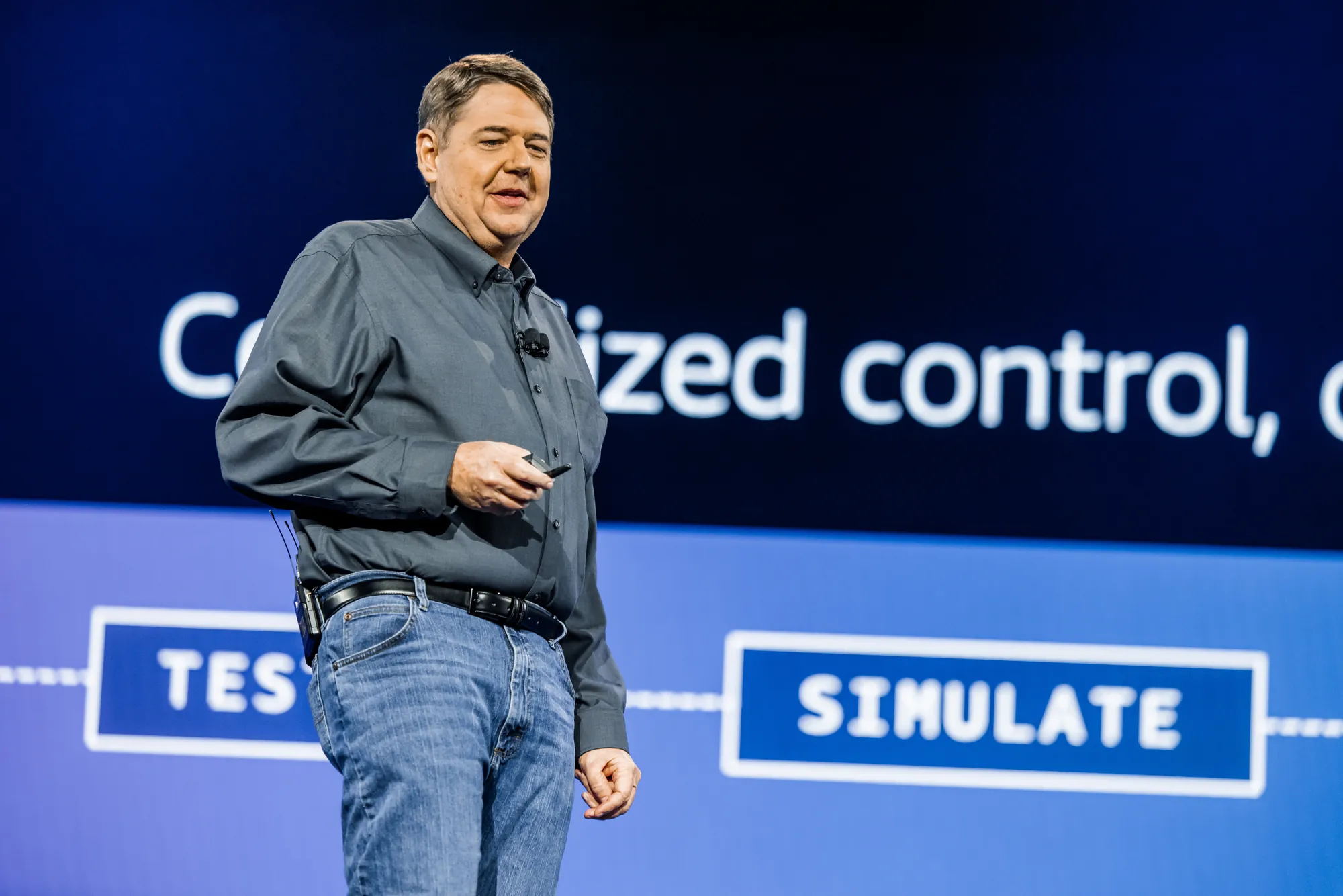 Bill Vass in front of test and simulate